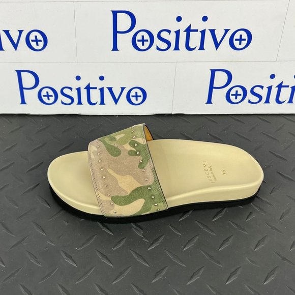 Buscemi Shoes - Buscemi Womens Slide Camou Suede Sandals US 6 EU 36